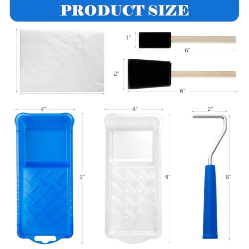 Mister Rui 25Pc 2" Foam Paint Roller Kit with Tray Liners & Sponge Brushes - size: 2 Inch,25 Pack