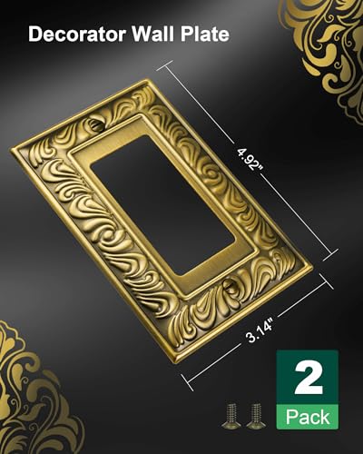 2-Pack Paisley Pattern Decorator Outlet Cover Plate, Metal Switch Plates - style: 1 Decorator 2PK