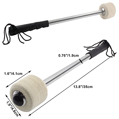 Jiozermi 2 Pcs Drum Mallet, Beige White, 13.8 Inches - color: Beige White