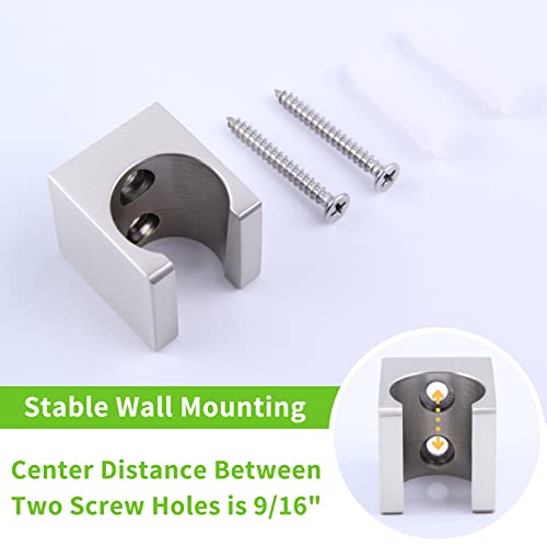 Angle Simple Shower Head Holder for Wall, Solid Brass, Brushed Nickel - color: Brushed Nickel