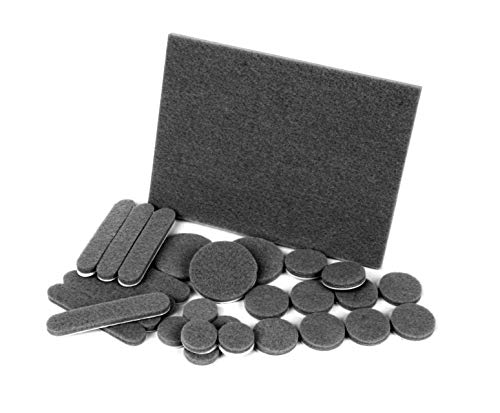 Slipstick Premium Wool Felt Furniture Pads/Floor Protector Variety Pack (37 Pieces) Self Stick Furniture Felt Protection Pads, Safe on All Hard Surfaces, Gray, CB171 - size: Variety Pack