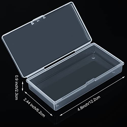 SATINIOR 24 Packs Small Clear Plastic Beads Storage Containers Box with Hinged Lid for Storage of Small Items, Crafts, Jewelry, Hardware(4.8 x 2.4 x 0.9 in) - size: 4.8 x 2.4 x 0.9 in