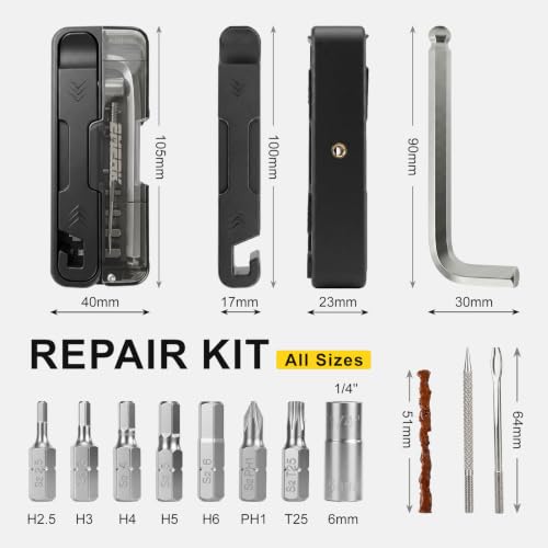 EMERK Bike Tool Kit Portable with L-Wrench, 7 bits & 2 Tire Levers