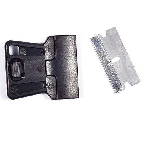 Portable 1.5inch Mini Metal Razor Scraper with 10 Carbon Razor Blades, Putty Knife Set Removing Glue, Stain, Vinyl, Labels, Stickers, Decals, Pack of 2