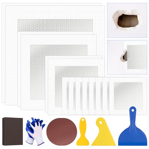 DIYSELF 21 Pack Drywall Repair Kit, 14 Mesh Patches, Wall Patch Repair Kit - size: 21 Pack