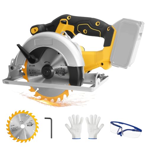 Cordless Circular Saw for Dewalt 20V Battery, Brushless Saws 6-1/2" Blade