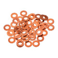 MECCANIXITY 52 Pcs Flat Copper Washers, 5x10x1mm Copper Upgraded Flat Metric Sealing Crush Ring Washers for Hydraulic Fittings Screw Bolt Nut Electronic Repair - size: 5x10x1mm