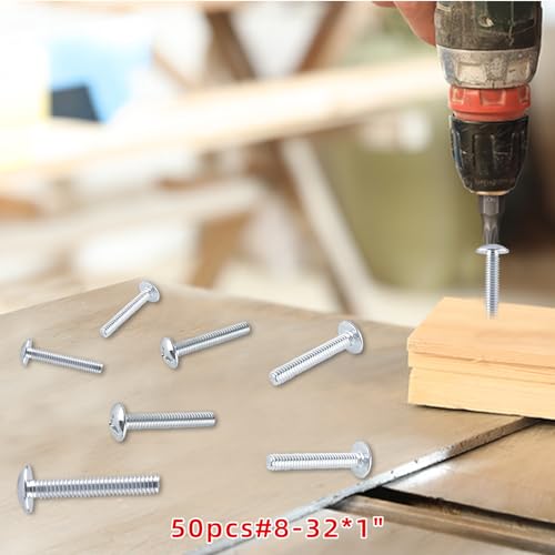 Machine Screws - 8-32 x 1 M4x25（50pcs）, Perfect Fit for Knob and Pull Installation, Machine Thread Screws for Drawers & Doors - size: 8-32 x 1"