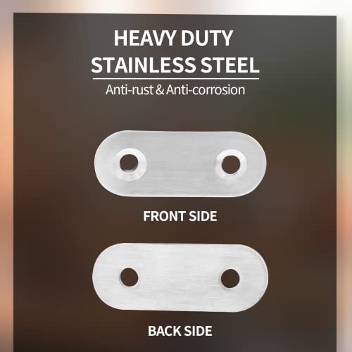 Jiozermi 24 Pcs Straight Brace, 1.6" x 0.6", Stainless Steel Silver - size: Silver, 1.6” x 0.6”, 24 Pcs