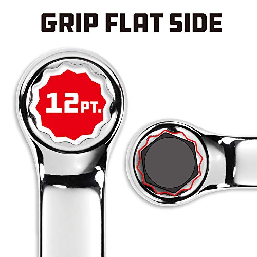 Powerbuilt 1-Inch Combination Wrench, SAE 12 Point Double Ended Box and Open End, 15 Degree Offset - 644152 - size: 1"