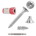 Wood Screws #6 × 1 inch Torx Star Drive Deck Screws Flat Head M3.5 × 25 Countersunk T10 Self Tapping Thread Cut 200pcs Carbon Steel Galvanized Very Small Size Screw (200PCS/Small Box) - color: Silver, size: #6×1