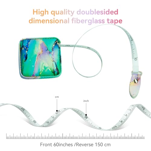 Mini Retractable Soft Tape Measure for Sewing, Cloth Fabric, Body Measurements, Emerald Green - color: Emerald Green