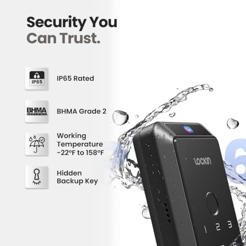 Lockin Veno Smart Lock, Palm Vein, Fingerprint Keyless Entry Door Lock - size: Single Battery, style: Palm Vein（No Camera）