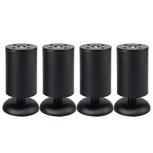 Alise Black Bed Sofa Legs Cabinet Legs Furniture Legs,Pack of 4 - color: Black
