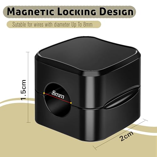 SaiTech IT 8 Pack Magnetic Cable Clips, Cord Organizer Holder Black - size: 8 Pack