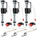 Saillong 3 Set Universal Toilet Tank Replacement Kit, Include Fill Valve, 2 Inch Low Flow Rubber Flapper, Front Mount Toilet Flush Brass Handle, Adjustable, Quiet, Easy Install Repair Kit
