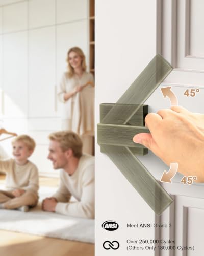 Probrico Passage Antique Brass Closet Door Handles, 6 Pack Interior Non-Locking Aged Bronze Square Zinc Alloy Lever, Reversible for Right & Left Side - color: Antique Brass