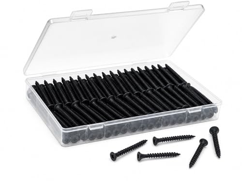 #6x15-3/4 Wood Screws 130pk Self-Tapping Rust Resistant - color: Black 130 pcs