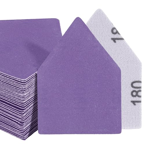 POLIWELL Triangle Sanding Sheets 50-Piece 90x65mm Ceramic Alumina - size: 180 Grit