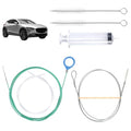 6pcs Sunroof Drain Cleaning Tool, 118in Flexible Long Pipe with Round Handle, 2 Cleaning Brushes, Syringe, Hose & Long Wire Brush for Auto Car Sunroof Drain Cleaner, Gutter Tools