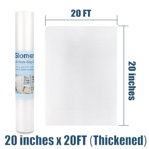 Shelf Liner, Non-Slip Cabinet Liner, Washable Oil-Proof for Kitchen Cabinet, Shelves, Refrigerator, Storage, Desks, 20 Inches x 20 FT, Non Adhesive Drawers Liner… (20 Inches x 20 FT, Thickened) - size: 20"W x 240"L