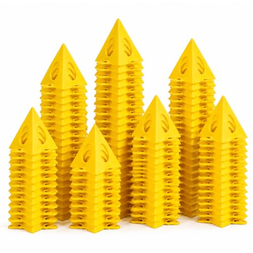 RUGLAMZHIP 100 pcs Painters Pyramids, Painters Pyramid Stands | Painter's Stands & Mini Tripods for Door Risers, Cabinet Doors, Paint Tent, Woodworking Tools, Cabinet Pouring Accessories - style: Yellow-100pcs
