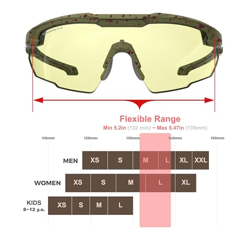 HTS HUNTERSKY Ballistic Tactical Shooting Glasses ANSI Z87+ UV400 Protective Eyewear - color: Green Dots Yellow
