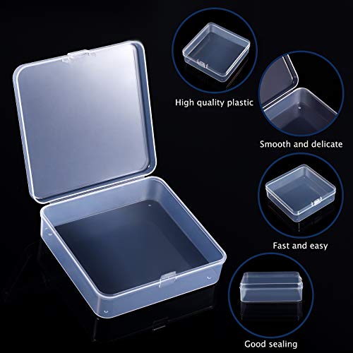 Jetec 6 Pieces Small Clear Plastic Storage Box, 4.5 x 3.3 x 1.2 Inch - size: 4.5 x 3.3 x 1.2 Inch