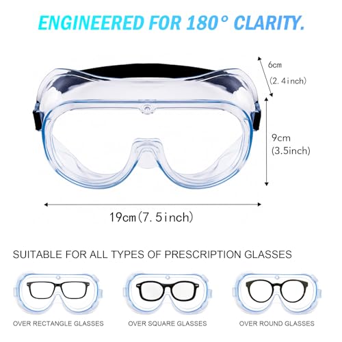 5 Pack Safety Goggles, Protective Safety Glasses, Soft Crystal Clear Eye Protection - Perfect for Construction, Shooting, Industrial, and More - color: 5 Pack