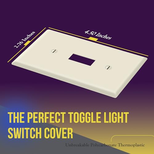ENERLITES Toggle Light Switch Wall Plate Cover, 1 Pack, Light Almond - color: Light Almond, size: 1 Pack