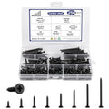 250Pcs Wood Screws Assortment Kit, #6#8 Black Screws, Cross Recessed Flat Head, Wood Screws, Assorted Screws, Screw Set (2", 1-1/2", 1-1/4", 1", 3/4", 5/8", 1/2")