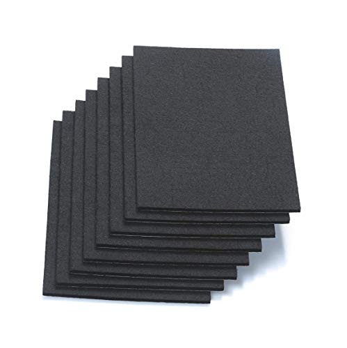 6" X 8" X 1/5" Thick Heavy Duty Felt Sheets - 8 Sheets (Black) - color: Black/8pcs