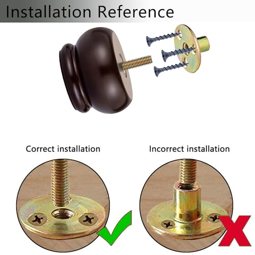 Maricome 2 Inch Wood Furniture Feet Set of 4 Replacement Bun Feet Predrilled M8 Bolt Small Round Furniture Legs for Sofa Couch Ottoman Screw in - color: 2 Inch Espresso Small