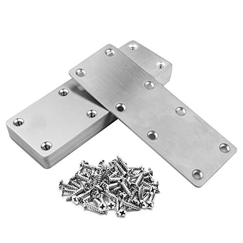 10 Pack 5-1/2" x 2" Flat Mending Plate, Stainless Steel Metal Bracket | with Countersunk Hole