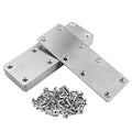 10 Pack 5-1/2" x 2" Flat Mending Plate, Stainless Steel Metal Bracket | with Countersunk Hole