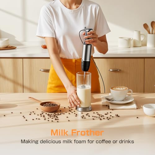 Turelar Immersion Blender Handheld 3-in-1 Hand Blender Set 1100W Heavy Duty - color: Black, size: 3 in 1