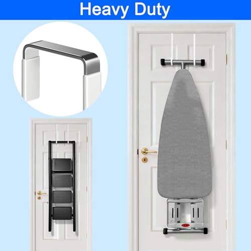 Single Long Over Door Steel Hooks 4 Pack Fit 1-3/8" Door 10" White - size: 10"Length