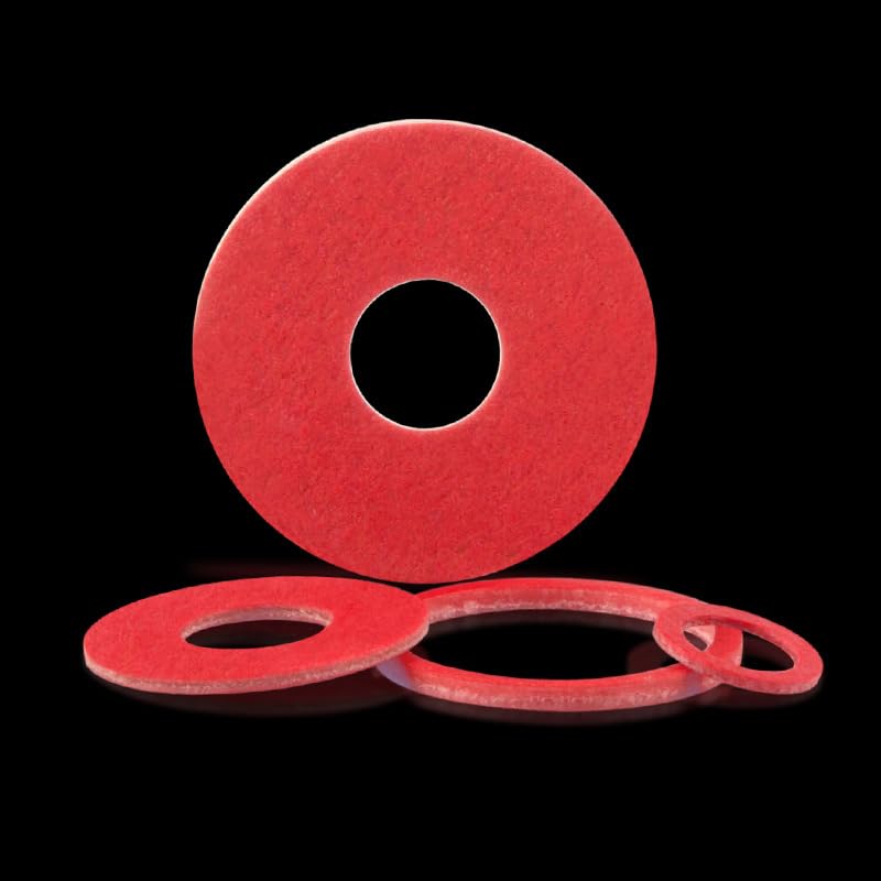Fiber Flat Washers, Red Steel Paper Felt Washer Assortment 600Pcs