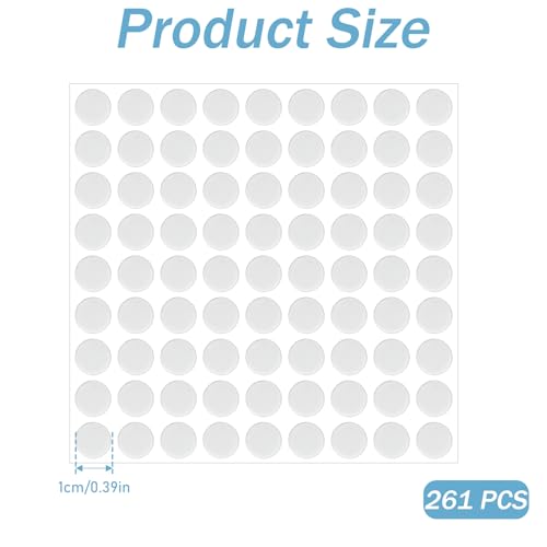261 Pcs Mini Foam Felt Pads, Self Stick Pads Furniture Felt Pads Round 3/8 Inches Diameter Self Adhesive Felt Pads for Cabinet Doors Furniture Desks Drawers Floor - size: 0.4 inches in diameter
