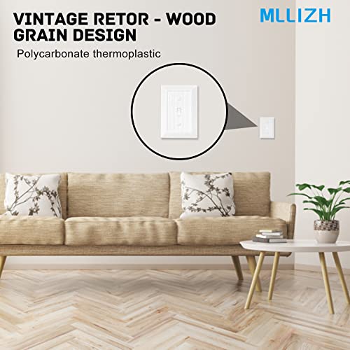 Modern Decorative Wall Plate Retro Wood Grain design Switch Cover Outlet Cover for Light Switch, Smart Switch, Dimmer, GFCI, USB Outlet (Single Toggle 4-Pack) - size: Single Toggle 4-Pack