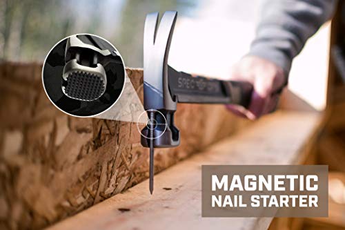Spec Ops Tools Framing Hammer for Carpentry & Demolition, Magnetic Nail Holder, Rip Claw, Milled Face 22 Oz - size: 22 Oz