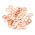 MECCANIXITY 52 Pcs Flat Copper Washers, 4x9x1mm Copper Upgraded Flat Metric Sealing Crush Ring Washers for Hydraulic Fittings Screw Bolt Nut Electronic Repair - size: 4x9x1mm