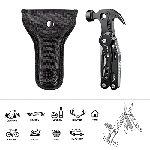 RAXCO 15-in-1 Multi-Tool Claw Hammer Pliers, Rigid Pouch - style: Hammer