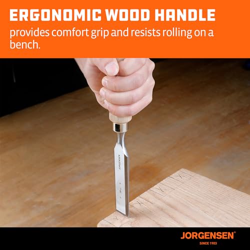 Jorgensen 4-Piece Wood Chisel Set, 1/4", 1/2", 3/4", 1" - size: 1/4", 1/2", 3/4", 1"