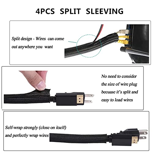 N NOROCME 192 PCS Cable Management Kit 4 Wire Organizer Sleeve
