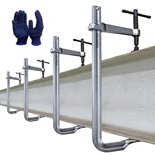 4-Pack Heavy Duty 12"(300x120mm) F-Clamp w/ 4-3/4" Throat Depth, Bar Size 1"x15/32", 1400LB Clamping Force, Drop Forged Steel Bar Clamps for Wood, Metal, Pipe, Welding and DIY Projects - size: 12" x 4-3/4"D - 4PC, style: 1400LB