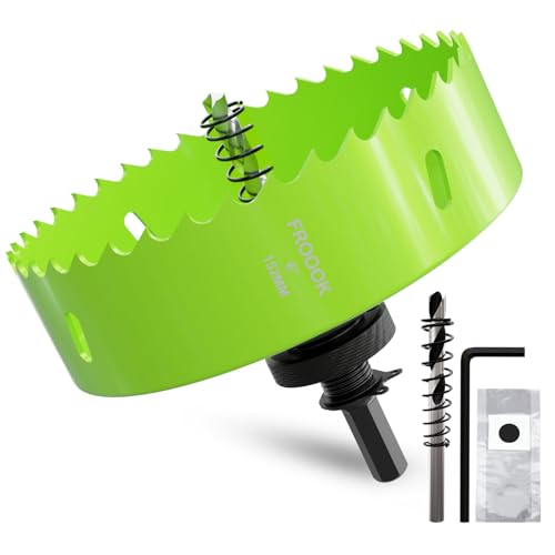 6"(152mm) Bi-Metal Hole Saw with Arbor-Multi-Material Cutting Kit for Thin Iron, Wood & Drywall - High-Speed Steel Teeth with Smooth Cutting Edge, Fast Chip Removal & Bonus Dust-Proof Bag - size: 6" (152mm)