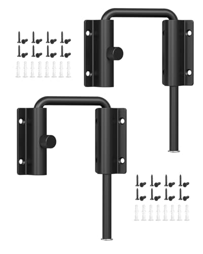 Sliding Door Loop Lock, Security U-Bolt Locks, Black-2PCS - color: Black-2PCS