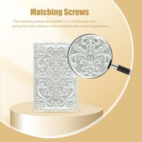 Decorative Light Switch Plate Covers White Flower Elegant 3D Floral Embossed 1 Gang No Device Single Blank Outlet Covers Wall Plate Light Switch Cover Plate for Bedroom Home Decor - color: White, size: No Blank 1-Gang/ 5 x 3 IN