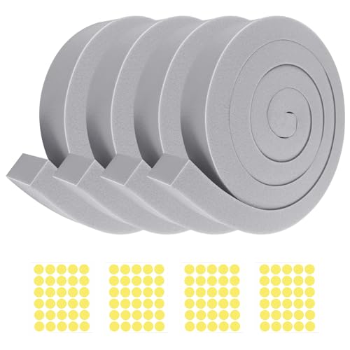 4Pcs 1" x 1" x 6.5Ft AC Window Seal Kit with Adhesive, Gray Foam Strips for Air Conditioner Window Weather Stripping, Window Units, Doors and Windows Insulation, Energy Saving & Dustproof - size: 1''x1''x6.5ft-4pcs